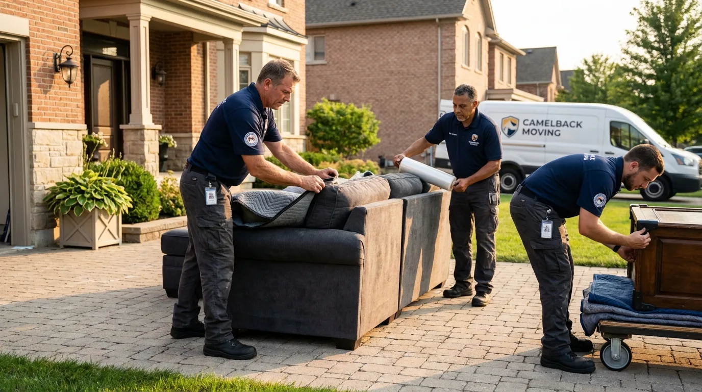 Large estate moving crew wrapping furniture in Calvert City, KY